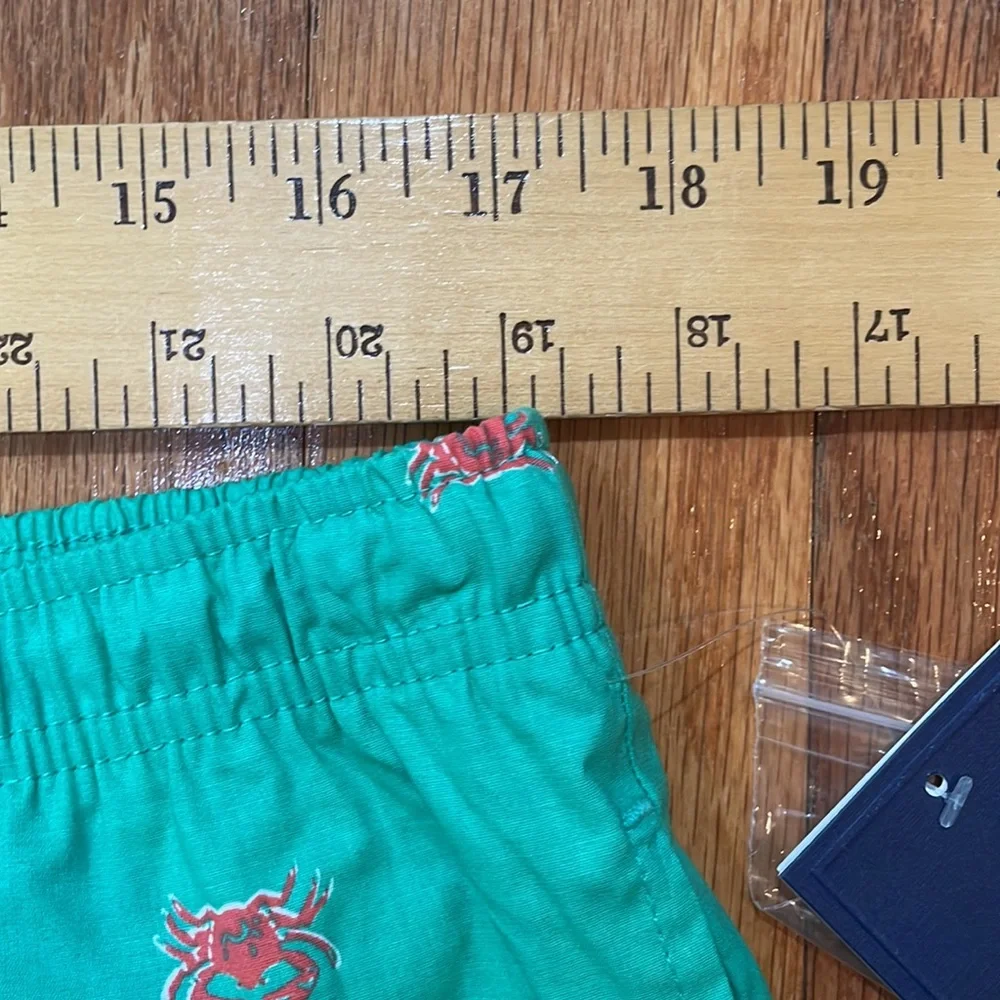Crown & Ivy Men’s Boxers Crabs on green background elastic comfort waist pockets - Picture 5 of 10
